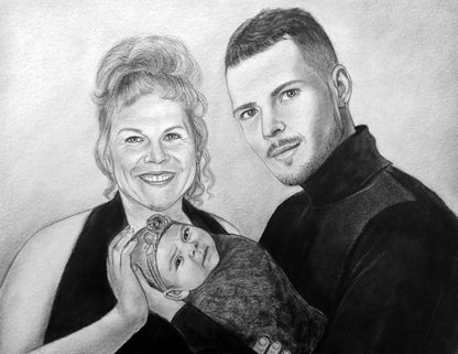 Charcoal portrait Realistic big portrait, Custom portrait for gift