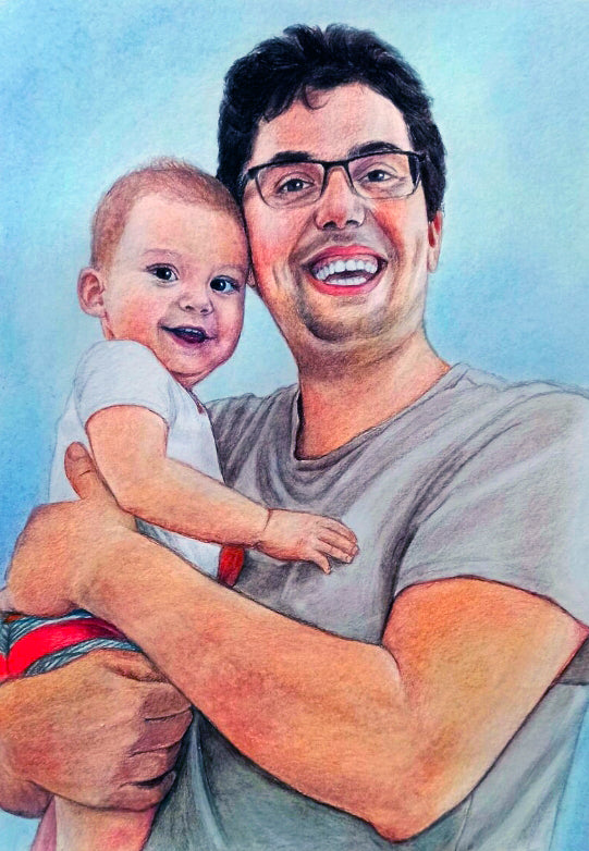 Pastel Small portrait from photo, Pastel realistic portrait