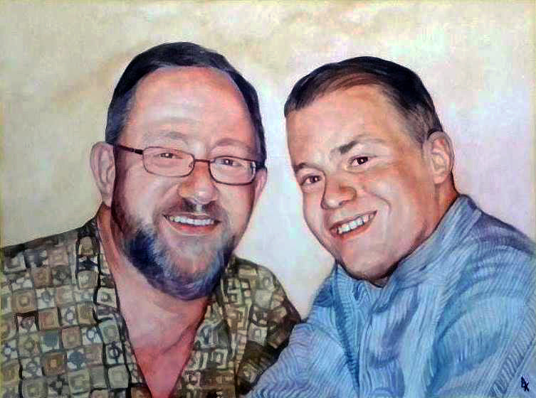 Watercolor Extra Large portrait from photo, Original hand painted