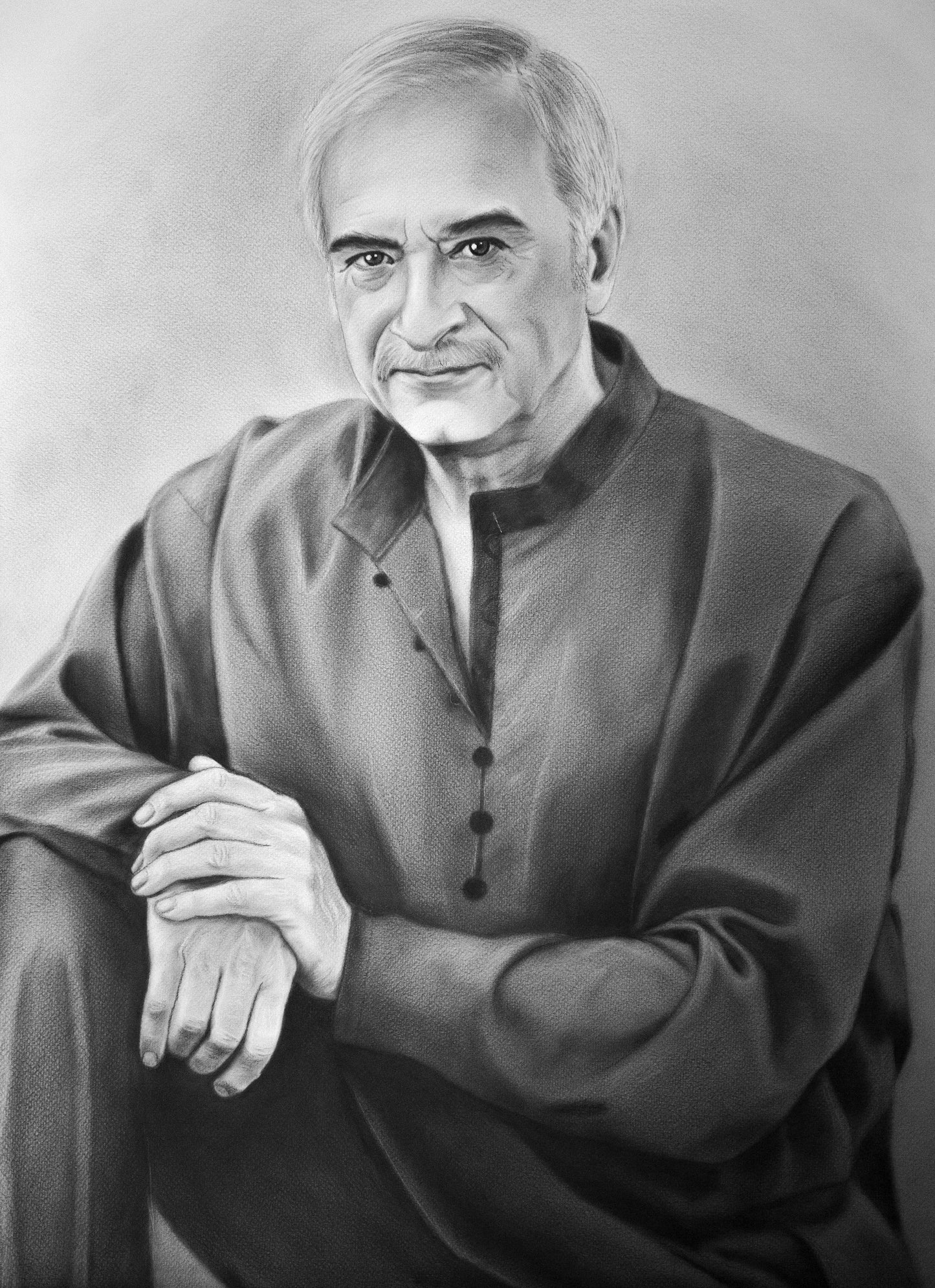 Graphite Extra Large portrait drawing from photo, Custom portrait