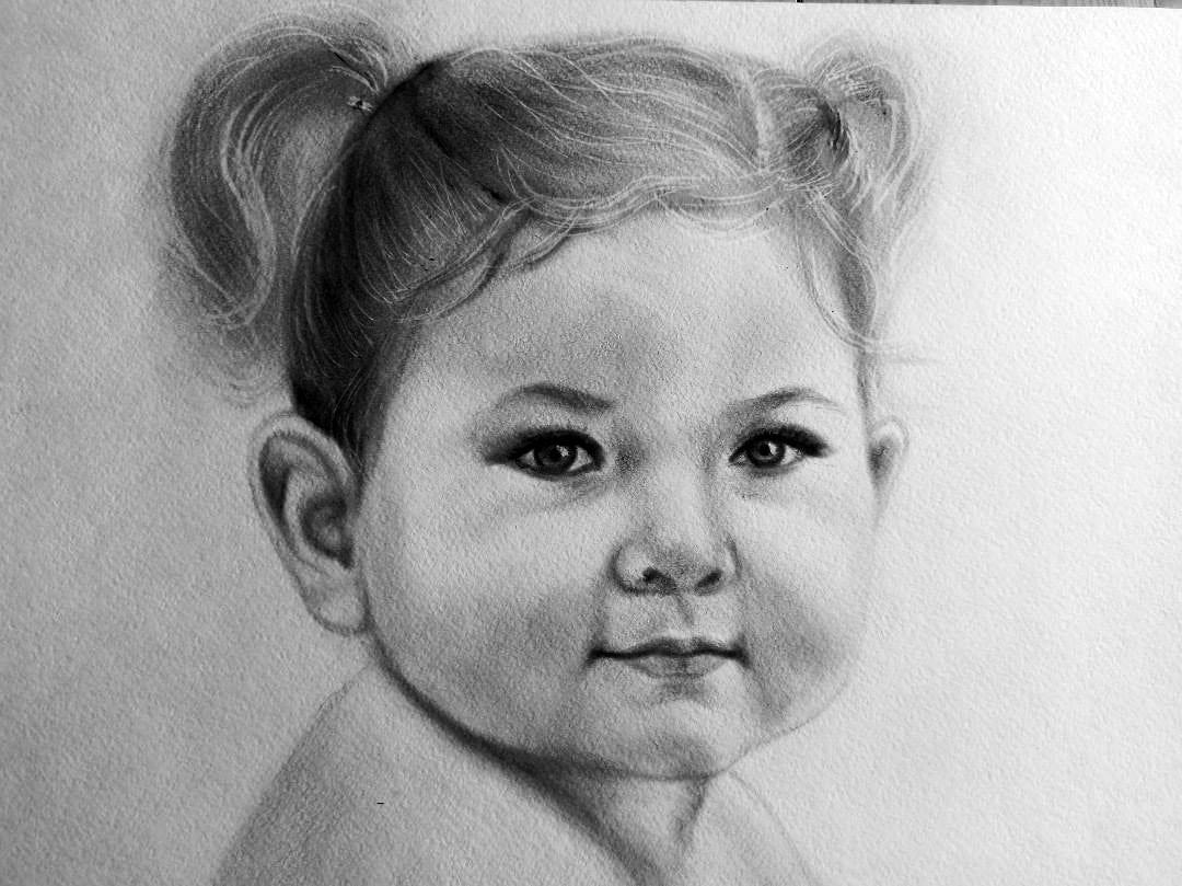 Graphite Extra Large portrait drawing from photo, Custom portrait