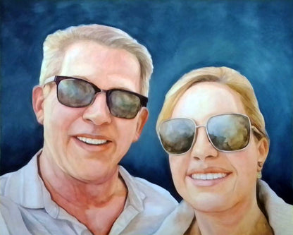 Watercolor painting portrait from photo, Custom pealistic portrait