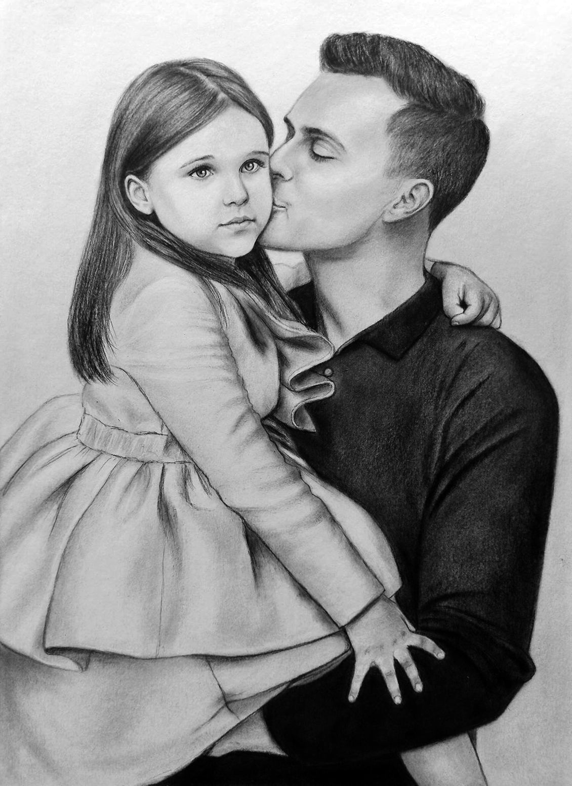 Charcoal portrait Realistic big portrait, Custom portrait for gift