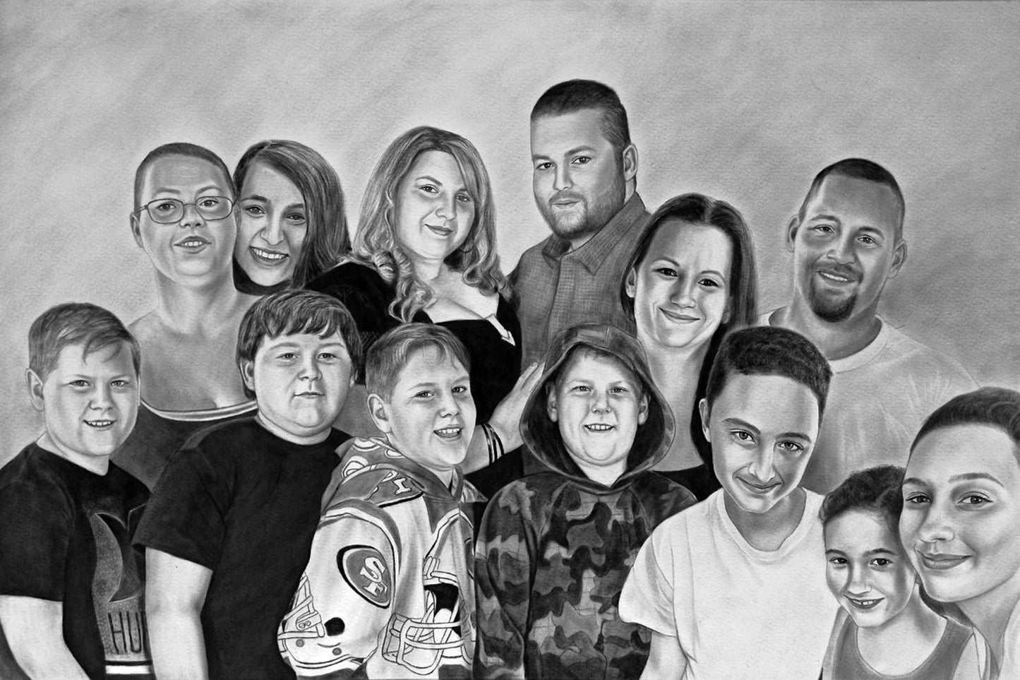 Charcoal portrait Realistic big portrait, Custom portrait for gift