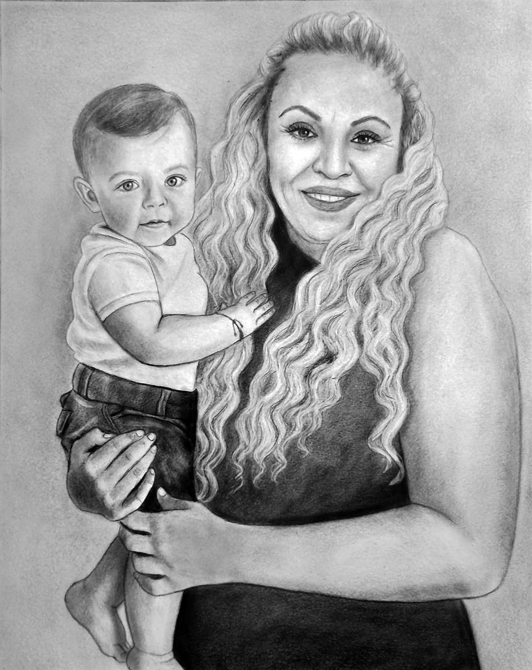 Charcoal portrait Realistic big portrait, Custom portrait for gift