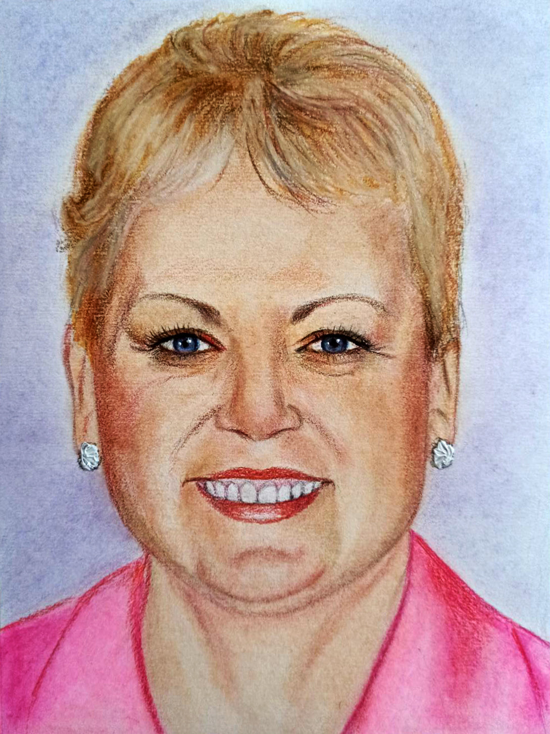 Pastel Medium portrait from photo, Pastel pencils portrait