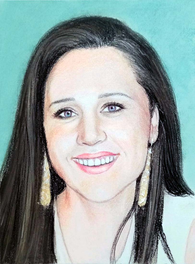 Pastel Small portrait from photo, Pastel realistic portrait