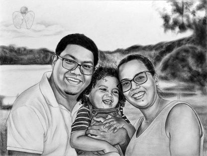 Charcoal portrait Realistic big portrait, Custom portrait for gift