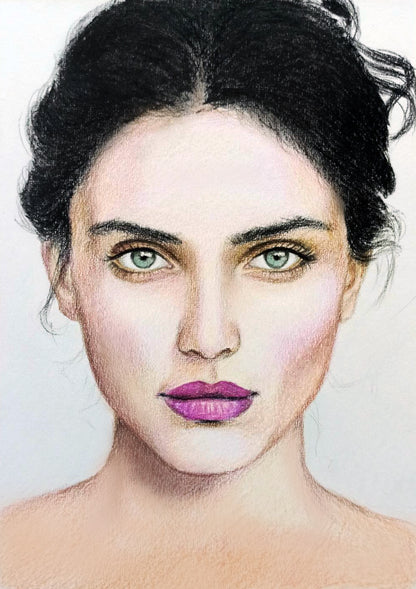 Pastel Medium portrait from photo, Pastel pencils portrait