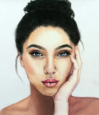 Pastel Small portrait from photo, Pastel realistic portrait