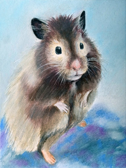 Pastel Small portrait from photo, Pastel realistic portrait