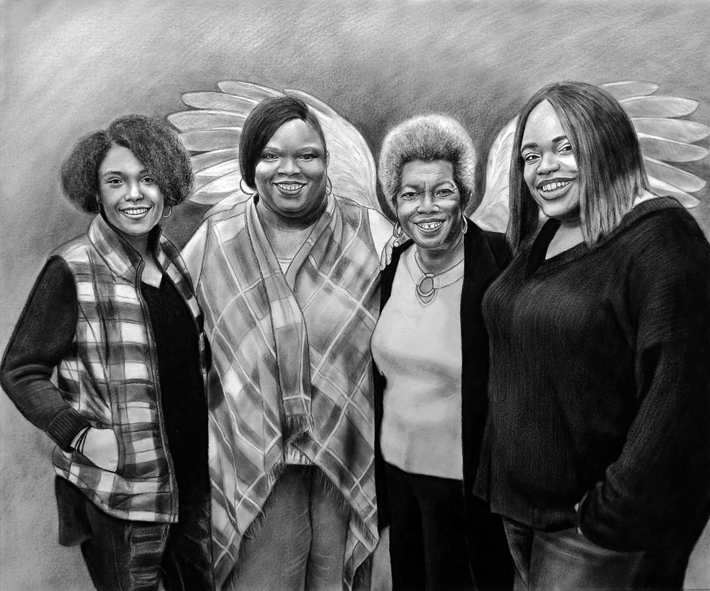 Charcoal portrait Realistic big portrait, Custom portrait for gift