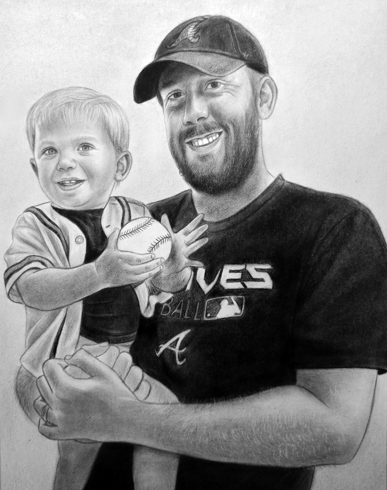 Charcoal portrait Realistic big portrait, Custom portrait for gift