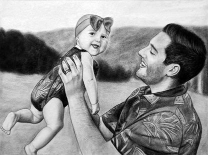 Charcoal portrait Realistic big portrait, Custom portrait for gift