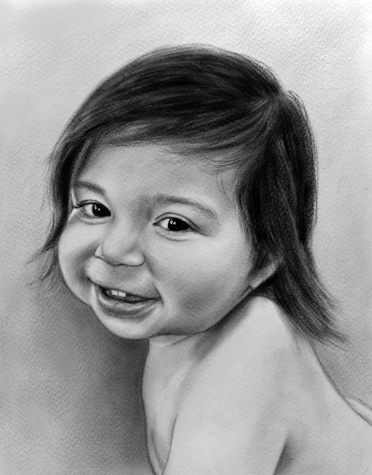 Charcoal portrait Realistic big portrait, Custom portrait for gift