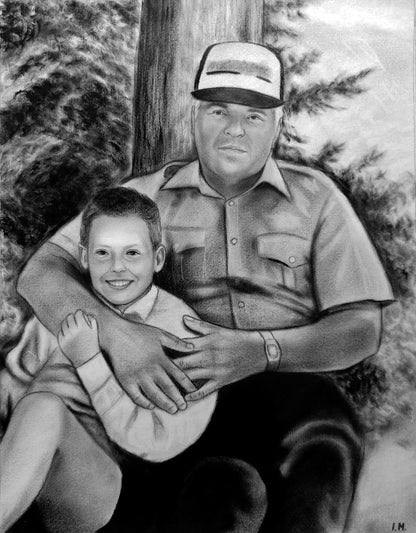 Charcoal portrait Realistic big portrait, Custom portrait for gift