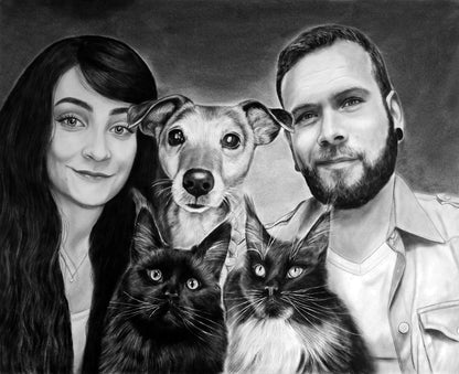 Charcoal portrait Realistic big portrait, Custom portrait for gift