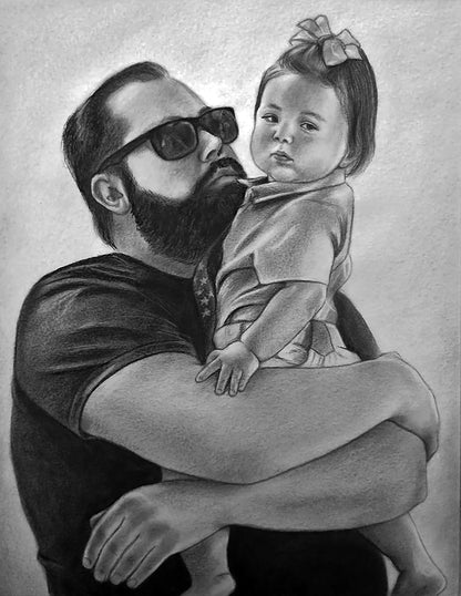 Charcoal portrait Realistic big portrait, Custom portrait for gift