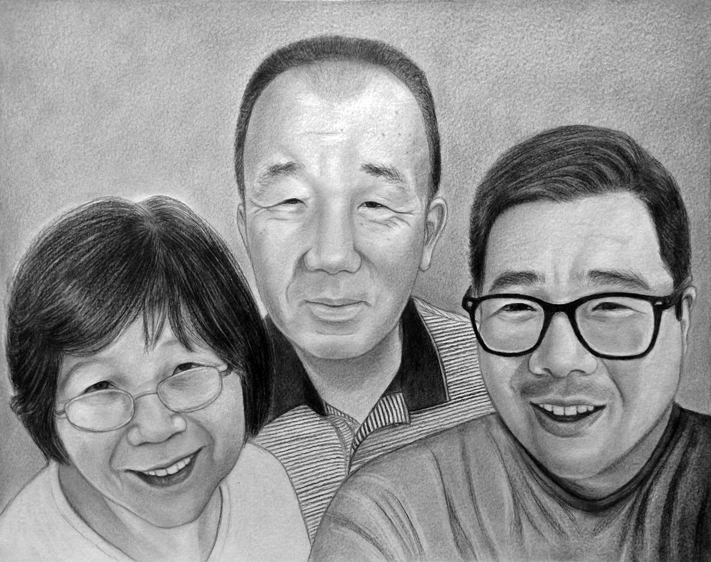 Graphite Medium portrait drawing from photo, Custom Memorial gift