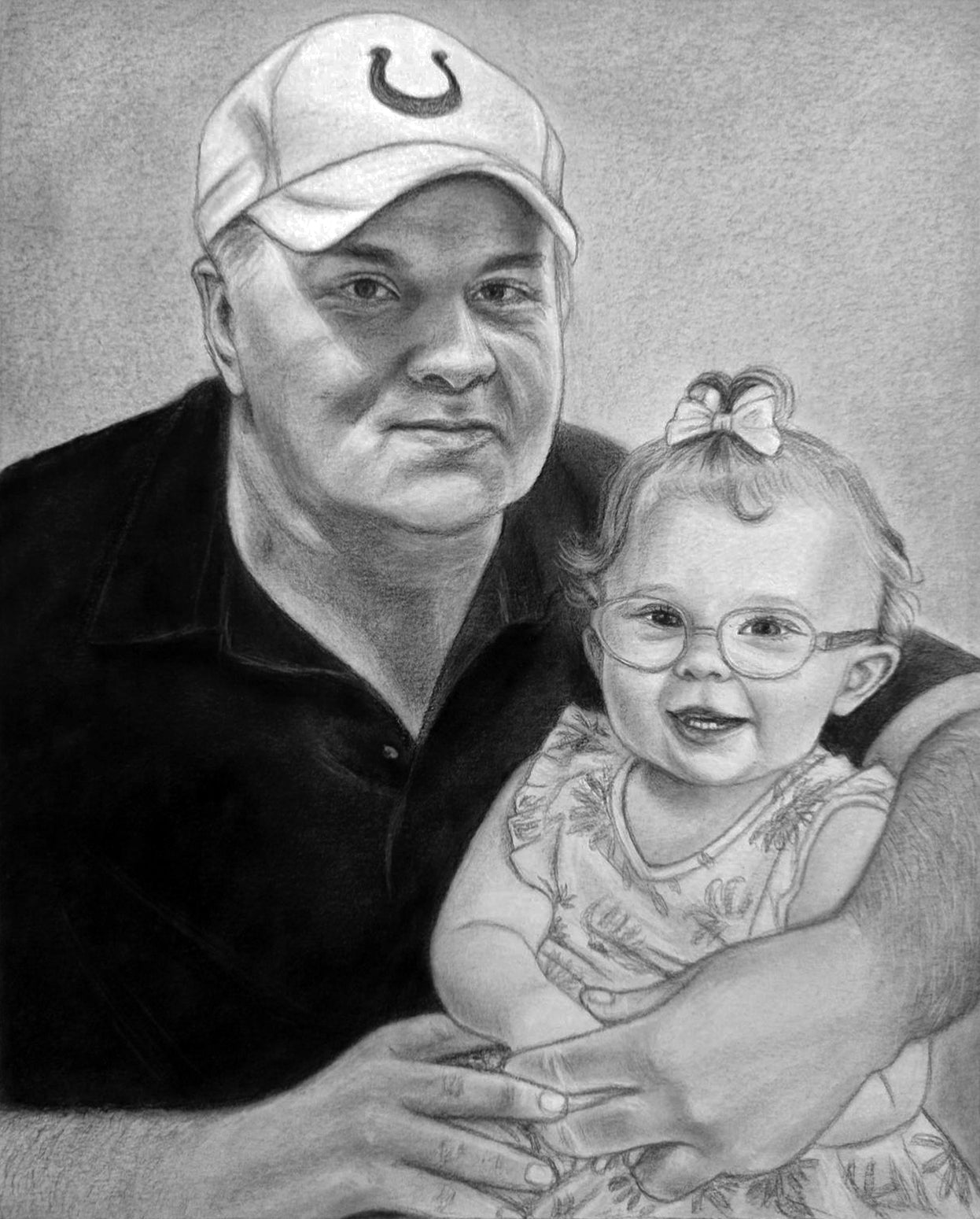 Charcoal Small portrait drawing from photo, Custom personalized