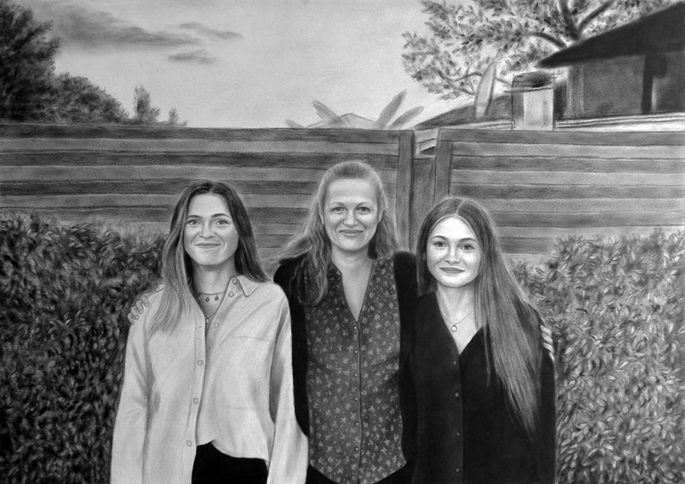 Charcoal portrait Realistic big portrait, Custom portrait for gift