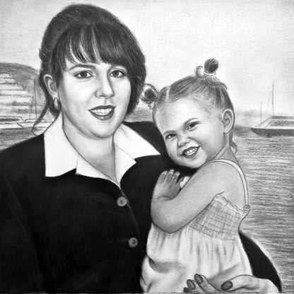 Charcoal portrait Realistic big portrait, Custom portrait for gift