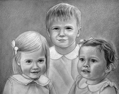 Charcoal portrait Realistic big portrait, Custom portrait for gift