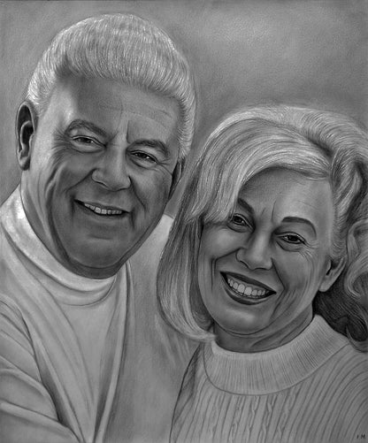 Charcoal portrait Realistic big portrait, Custom portrait for gift