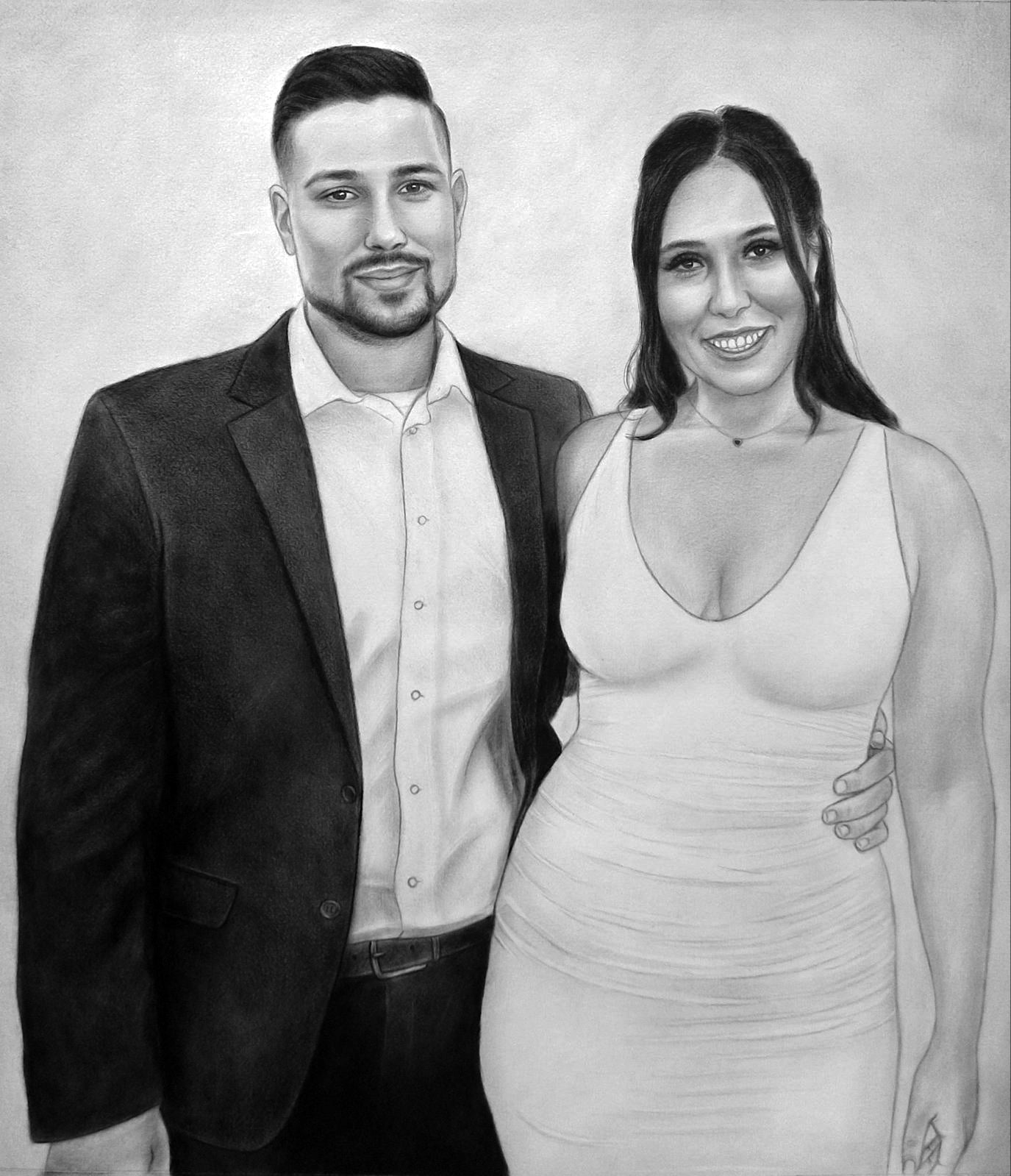 Graphite Medium portrait drawing from photo, Custom Memorial gift