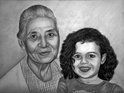 Charcoal portrait Realistic big portrait, Custom portrait for gift