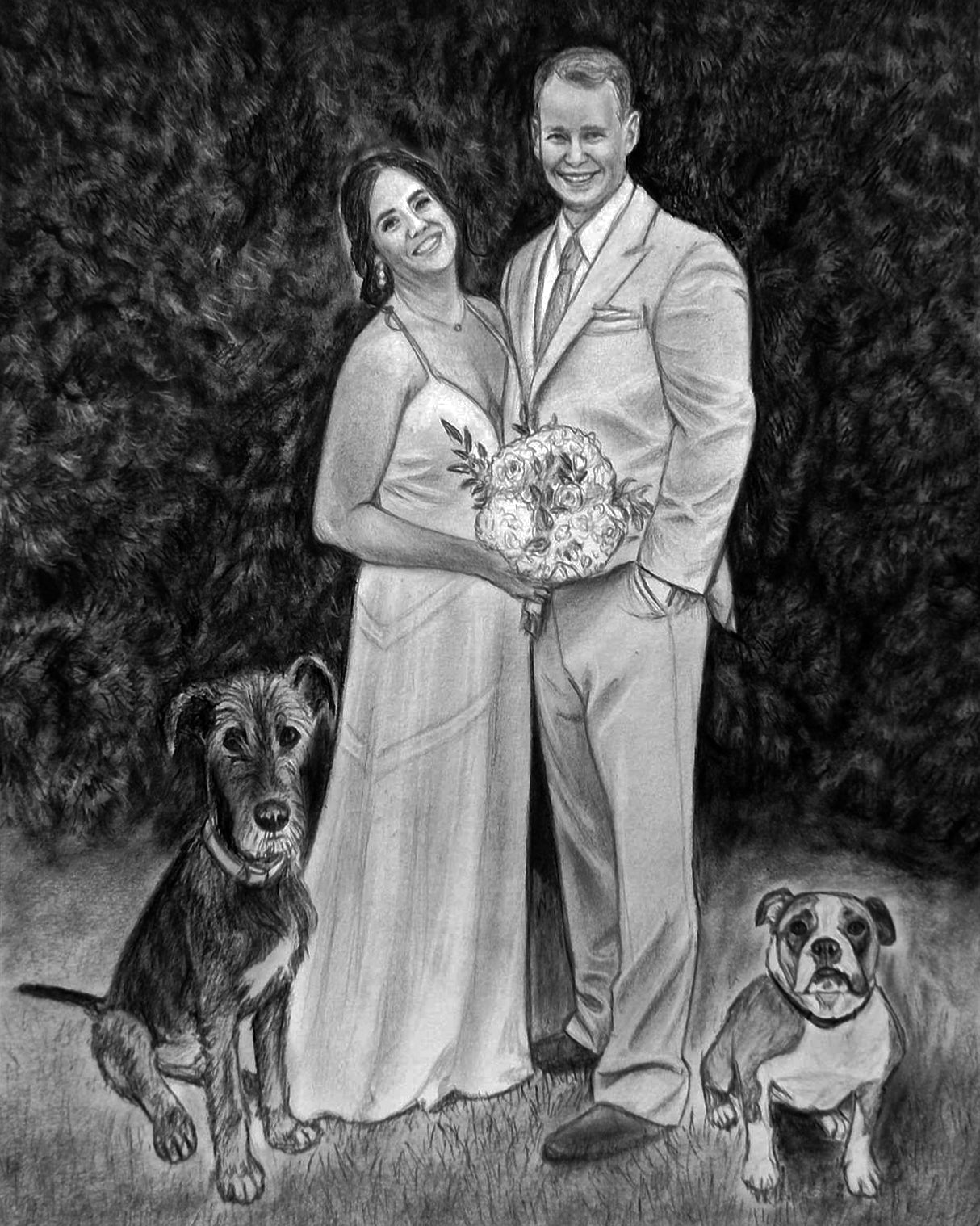 Charcoal portrait Realistic big portrait, Custom portrait for gift