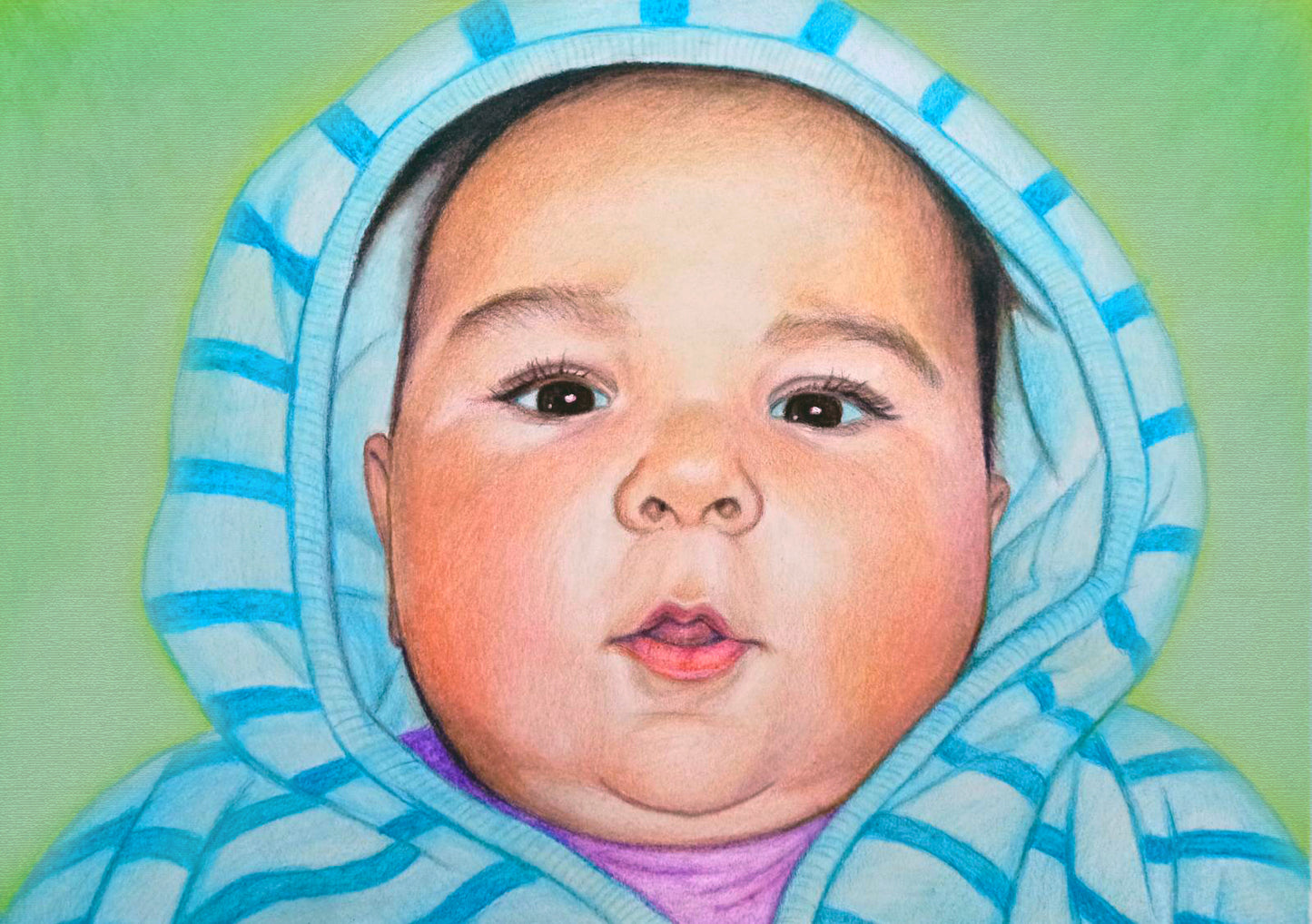 Pastel Medium portrait from photo, Pastel pencils portrait