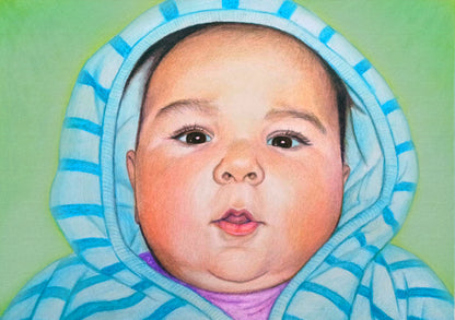 Pastel Medium portrait from photo, Pastel pencils portrait